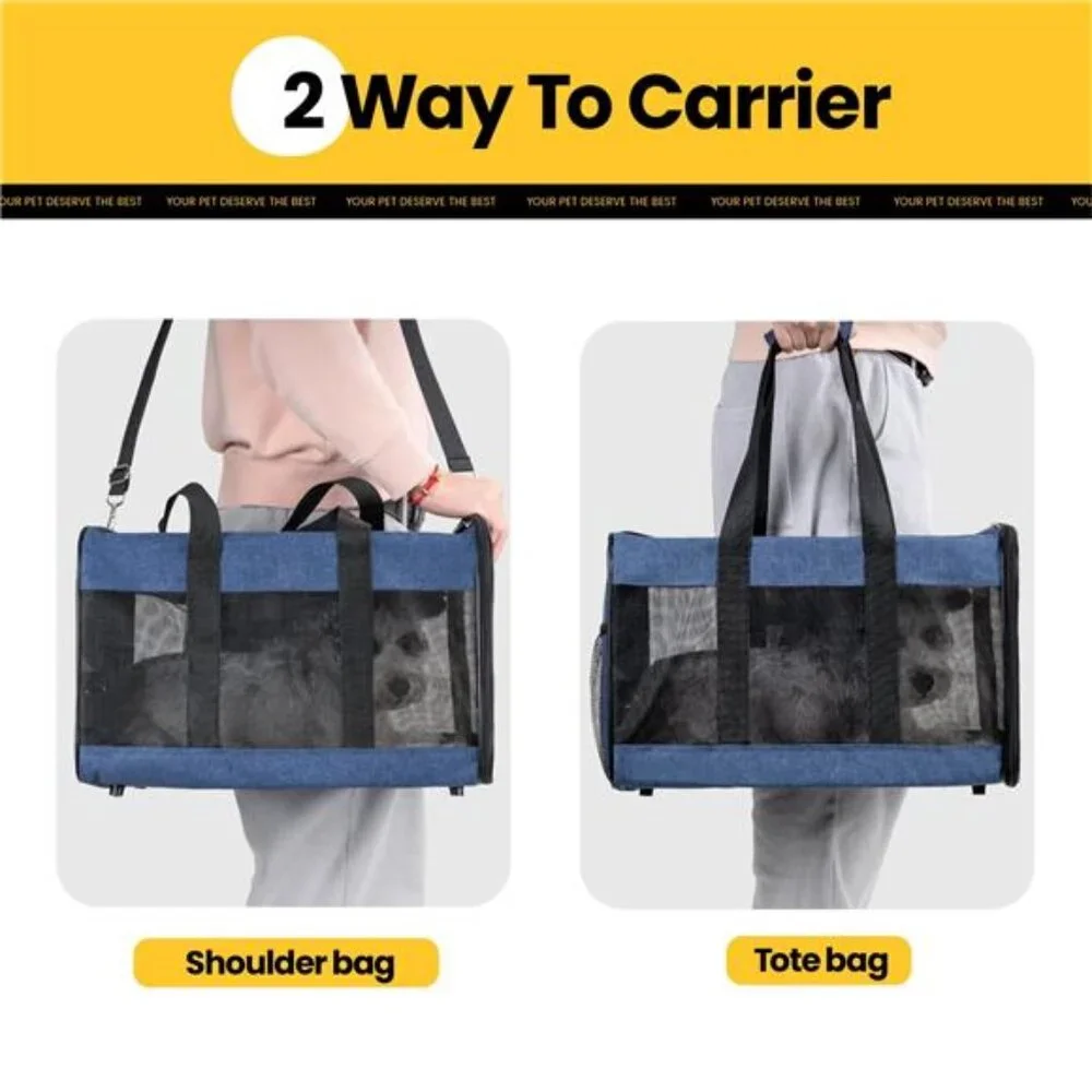 Medium Cat Carrier,Foldable Soft-Sided Cat Carrier,Airline Approved Cat